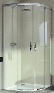 sprchový kout Hüppe čtvrtkruh, posuvné dveře 1002, 983.350.069.321 100/1900 rám chrom, čiré sklo